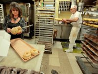 1008020024 ma nb MasDonuts  Sheila Lemieux and husband Ed Lemieux prepare donuts at Ma's Donuts on Acushnet Avenue in the north end of New Bedford.   PETER PEREIRA : food, restaurant, eat, morning, breakfast, work, labor